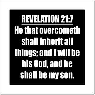 Revelation 21:7 King James Version Bible Verse Posters and Art